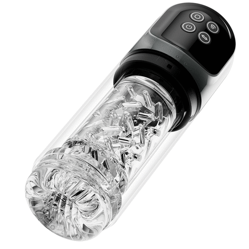超絶快感 水浴オナニー 回転ｘ吸引 舌舐め IPX7防水 透明デザイン USB充電 電動オナホール